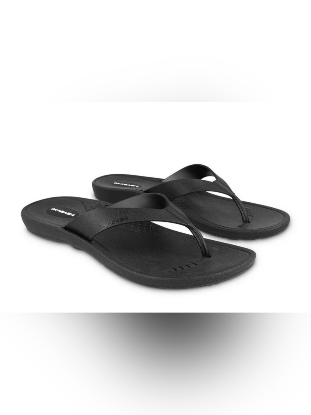 Okabashi Breeze Women's Flip Flops-Black/Black-Large